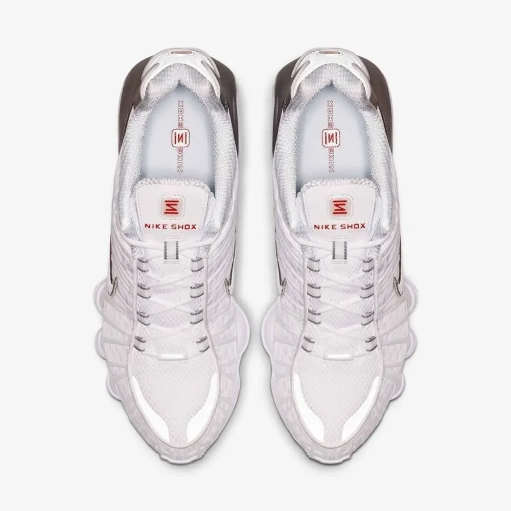 Nike Shox TL Shoes White Metallic Silver AV3595-100 Men's Size 10